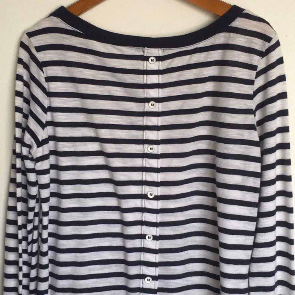 Sonoma Navy and White Striped Long Sleeve Shirt 106